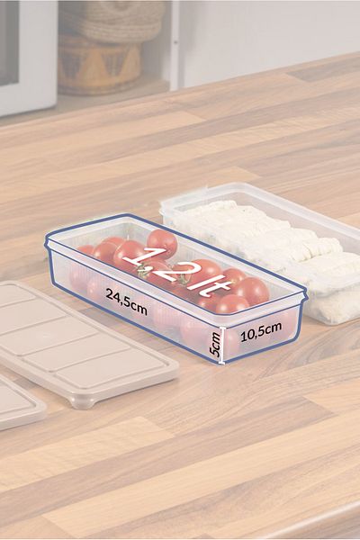 Kavi Entegre Plastik 1.2 Lt Capacity 2-Piece Storage Set - Enter Refrigerator, Freezer and Microwave