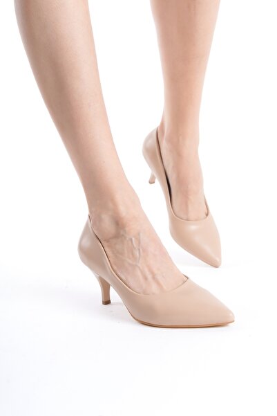 Modabuymus Nude Low Heel Stiletto Women's Shoes - Candy