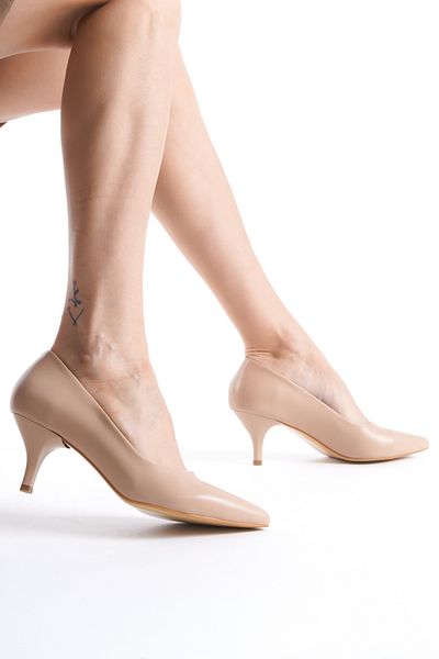 Modabuymus Γυναικεία παπούτσια Stiletto με χαμηλό τακούνι Nude - Candy