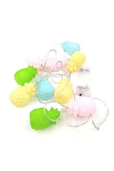 Woody Sofia ®   Mixed Color Decorative Pineapple Wrapped 10-Piece Led Strip Light Chain