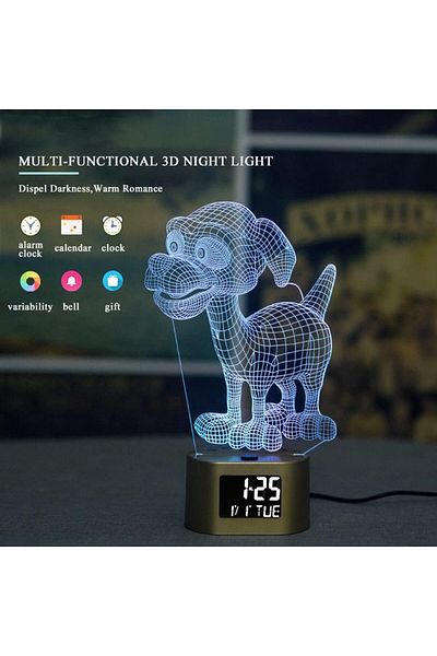 COOYA Desk LED Alarm Clock Shaped Funny Games Changing Shapes Multifunctional Alarm Clock Cute Puppy