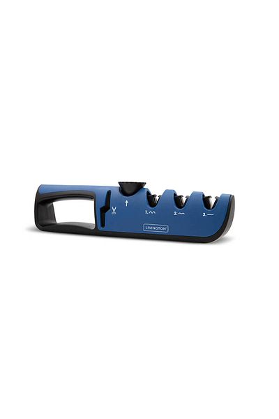 Homelux Ascutitor Pentru Cutite 3 In 1 Livington, 18.5x4.7x7.4 Cm, Albastru/negru