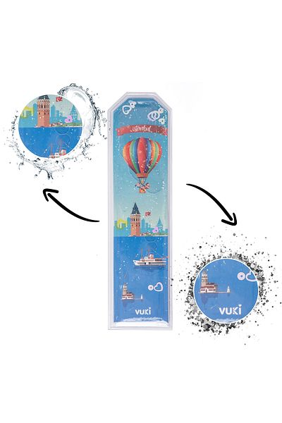 VUKİ Semn de carte cu model Istanbul cu sclipici