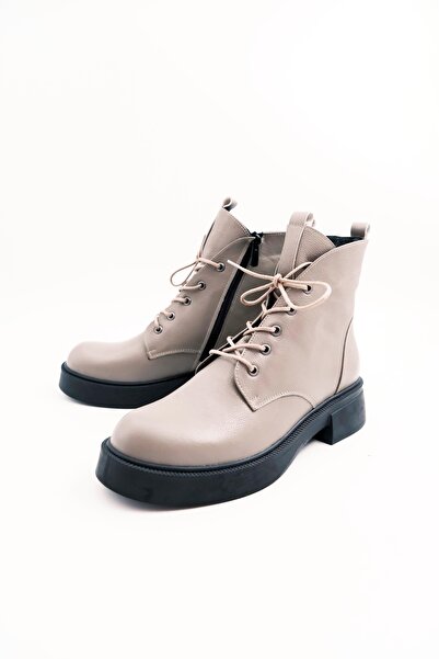 Tenau Cizme de damă din piele naturală de culoare bej