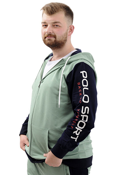 ModeXL Чоловічий спортивний верх - на блискавці, з капюшоном, великий розмір, Sport XL U24523 Çağla