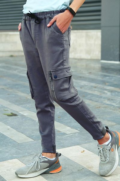 Zaziko Kids Boy's Elastic Waist Pocket Cargo Pants Pnt.5156-Z
