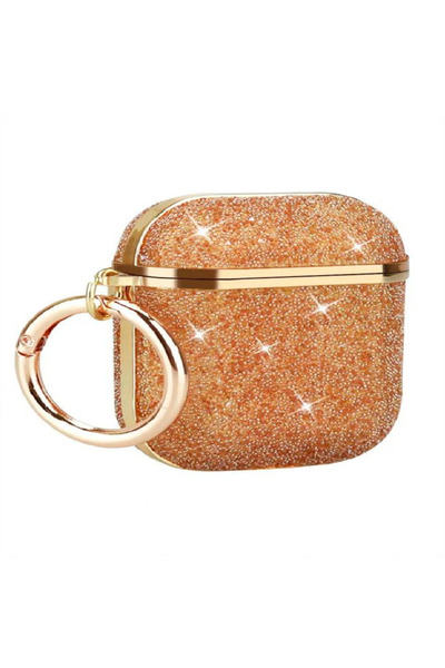 UnDePlus Apple Airpods 3. Nesil Uyumlu Kılıf Simli Parlak Işıltılı Spell Case