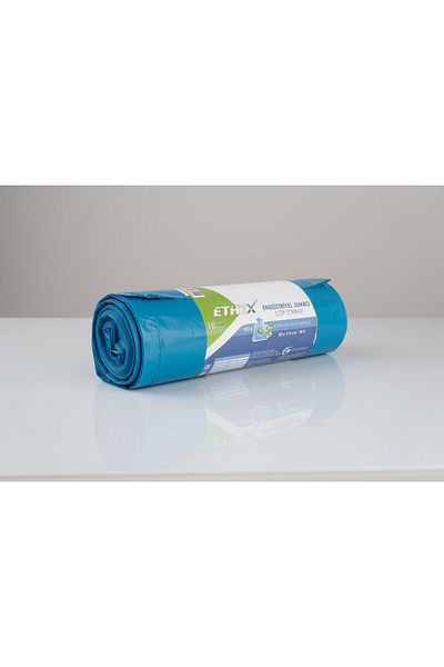 Ethex Industrial Jumbo Size Garbage Bag (10 Pieces 500Gr 80 X 110cm 90Lt Blue 5 Rolls)