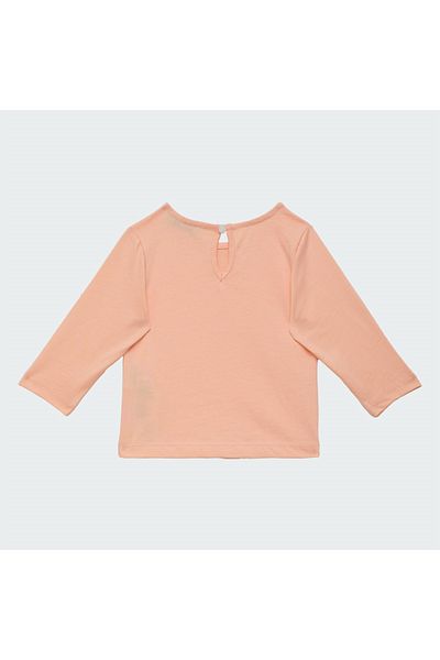 mumuko Baby Girl Long Sleeve Tshirt Salmon Color 100% Cotton