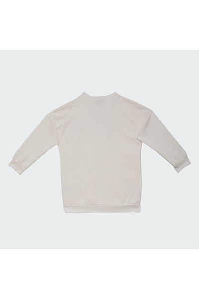mumuko Girl's Printed Sweatshirt Ecru Color 100% Cotton