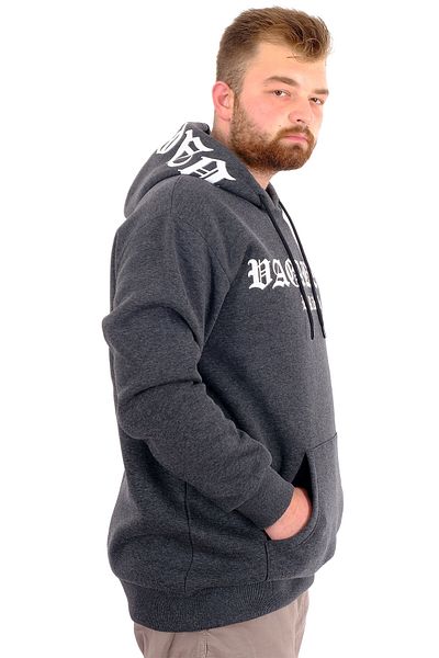 ModeXL Ανδρικό μεγάλο μέγεθος VAGABOND U24546 - Φούτερ με στάμπα τσέπης Antramelange