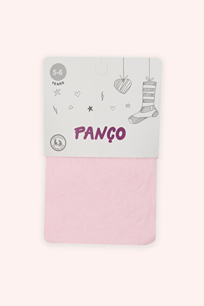 Panço Kız Çocuk Pamuklu Pembe Külotlu Çorap