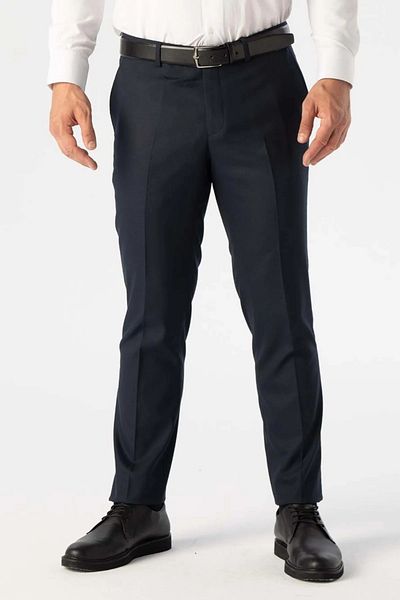 SÜVARİ Slim Mold Polyester Viscose Plain Men's Classic Trousers Pn 1014300226   Dark Blue