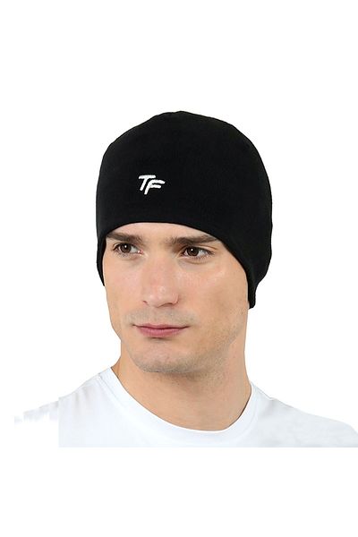 THERMOFORM Black Fleece Unisex Beanie-Scarf Set