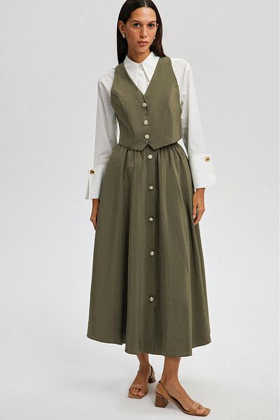 Touché Privé Kupra Vest and Skirt Set