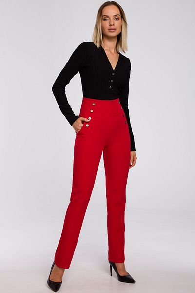 Made of Emotion High-waisted trousers with decorative snap buttons