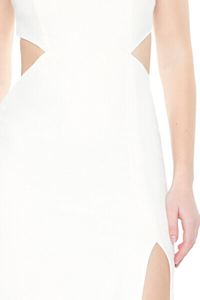 Forever 21 Kare Yaka Yırtmaç Detaylı Midi Elbise