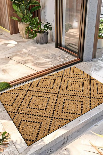 Decovetro Door Mat Square Polka Dot Patterned Door Mat 40 X 60 cm