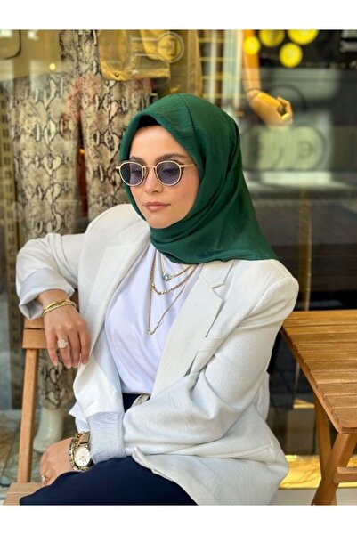 LA BOUTIQUE LA BOUTİQUE HERBAL BİTKİSEL EŞARP ZÜMRÜT YEŞİLİ 90X90