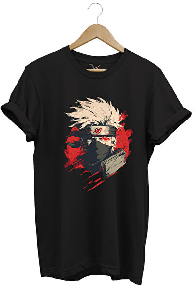 WİDİ Tricou negru unisex Streetwear Anime Manga imprimat cu design elegant 10...