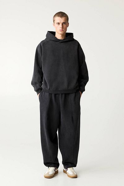 Pull & Bear Interlock Sweatshirt with Pale Effect and Hood