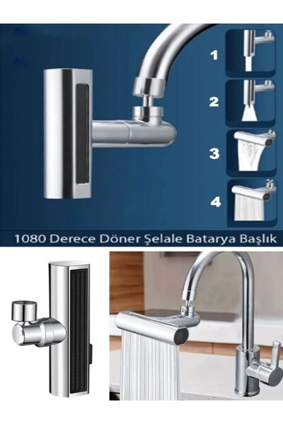 Özasya AVM Krom Tasarruflu 4 Modlu Şelale Ayarlanabilir Musluk Başlığı Mutfak...