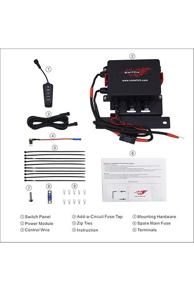 Voswitch 4 Switch Programmable Grab Handle Switch Panel, Jeep Wrangler JL & Gladiator JT 18-23