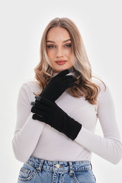 Glove workshop Mănuși negre plate cu ecran tactil pentru femei