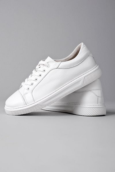 Lal Shoes & Bags Γυναικεία αθλητικά παπούτσια από γνήσιο δέρμα Barry Lace-white