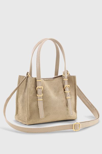 Housebags Women's Cream Suede Shoulder Strap Tote Bag 267