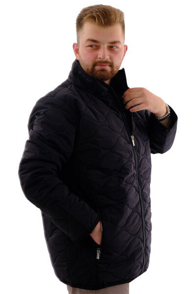 ModeXL Palton matlasat pentru bărbați Mode XL Plus Size U24609 Negru