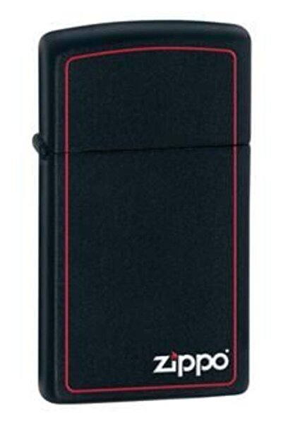 Zippo Slim Black Matte Red Frame Çakmak