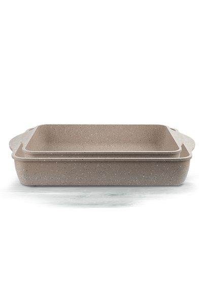 ThermoAD 2 Pieces 30 Cm-35 cm Mink Square Tray Set
