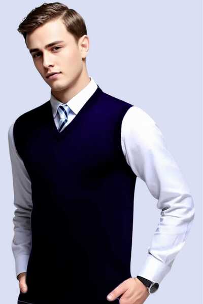 Mood Agenda Чоловічий светр з V-подібним вирізом Светр Чоловічий светр з тонким вирізом