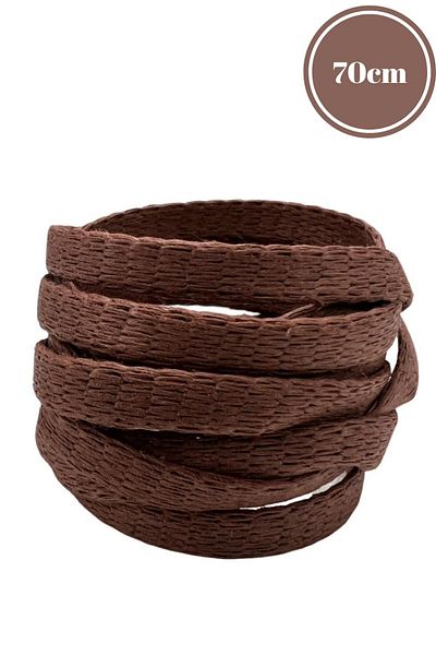 Mag Shoes Care Brown Flat Waxed Shoelaces. 70cm. 1 Pair. 2 Pieces.