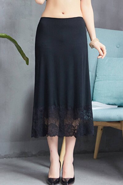 BENİMOLMALI Midi Boy Etek Dantelli Etek Güpürlü Etek