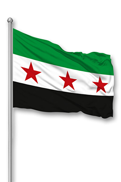 Bilsan Yeni Suriye Bayrağı 70x105 cm 1. Kalite Raşel Kumaş