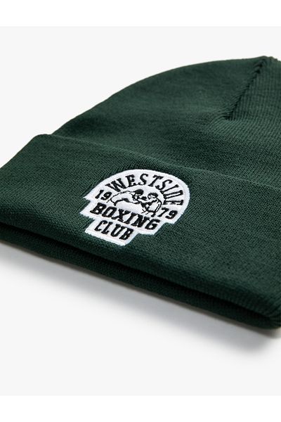 Koton Basic College Beret with Embroidered Fold Detail