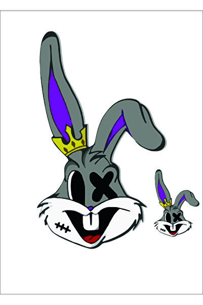 SEÇ ملصق متعدد الأغراض للكمبيوتر المحمول للسيارة Bugs Bunny Crazy Head (20 × ...