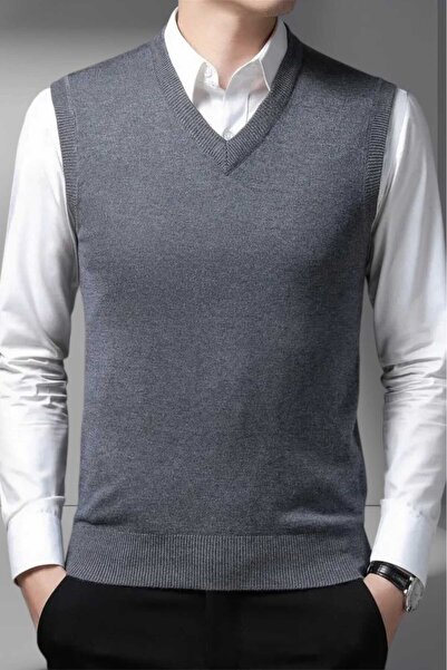 Uniquetrenders Чоловічий светр з V-подібним вирізом Светр Чоловічий светр з тонким вирізом