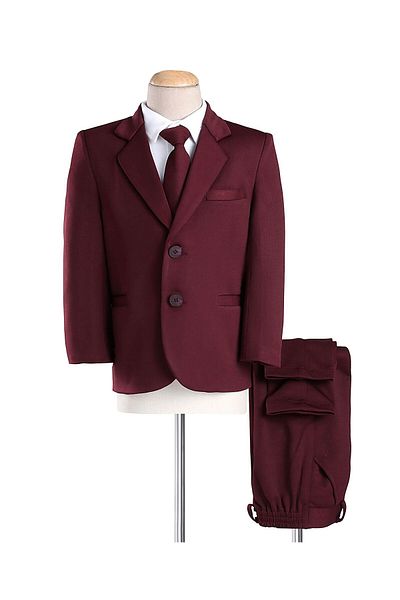 Babyhug Full Sleeves 3 Piece Stretch Party Suit with Tie - Maroon