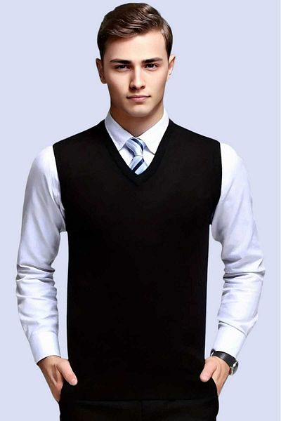 Mood Agenda Men's V-Neck Knitwear Non-Pilling Sweater Men's Slim Fit Sweater