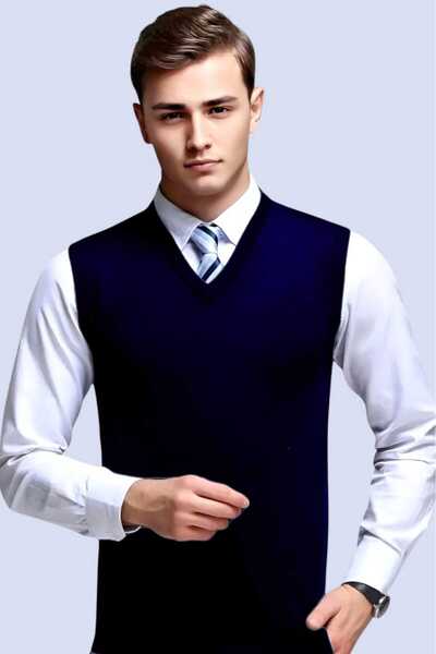 Mood Agenda Чоловічий светр з V-подібним вирізом Светр Чоловічий светр з тонким вирізом