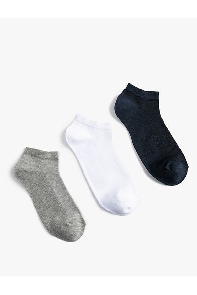 Koton Set of 3 Basic Colorful Booties Socks