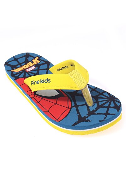 Pine kids Spider Man Printed Slip On Flip Flop - Blue & Yellow