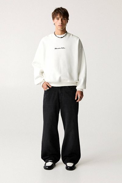 Pull & Bear Sweatshirt with Tree Pattern on the Back