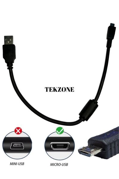 TEKZONE NAVİDATA 30CM MİCRO USB KABLO DATA HDD POWERBANK KABLO
