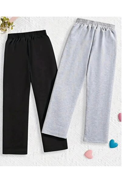 LACKH İKİLİ EŞOFMAN ALTI SİYAH GRİ BOL PAÇA