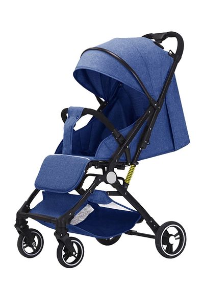 BabyCara One-touch Folding Extra Storage Shock Absorbent System Prams Lightweight Stroller, Blue