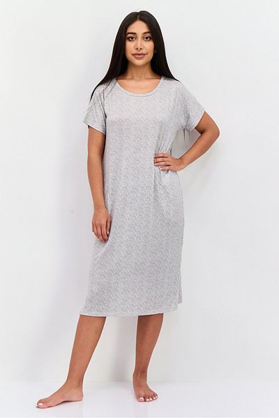 Christian Siriano Women Heather Short Sleeves Sleepwear Dress, Gray